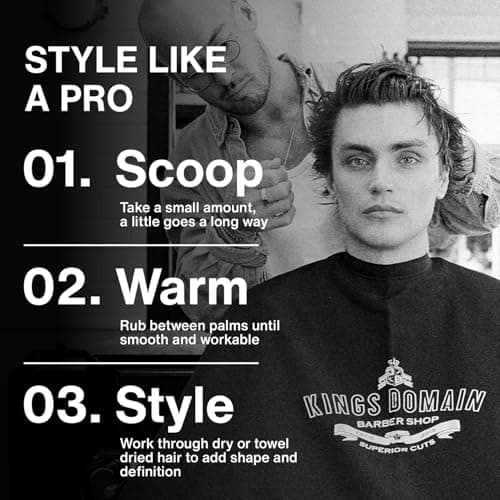 Kings Domain Melbourne Shaping Fibre | Hair Paste for Men | Medium Hold Styling Paste | Adds Natural Movement & Texture - Thumbnail 5