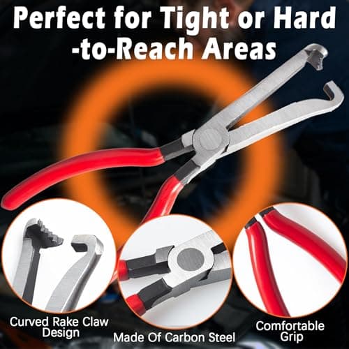 Electrical Disconnect Pliers Set – Automotive Electrical Tools & Connector Removal Tool Kit with Hose Clamp Pliers, Wire Terminal Separator, and Car Plug Connector - Thumbnail 6