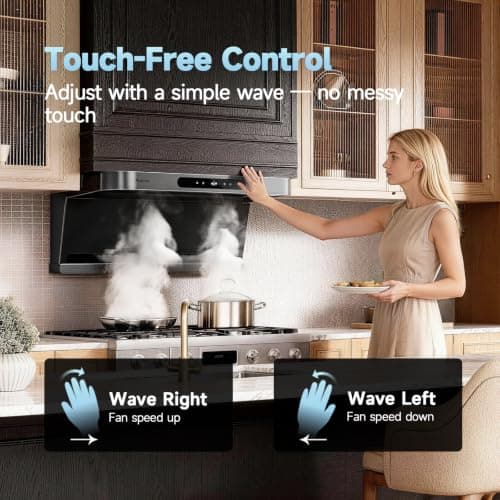 Arspura F1 16m/s Wall Mount Range Hood 30 Inch Non Make-Up Air Needed - Thumbnail 5