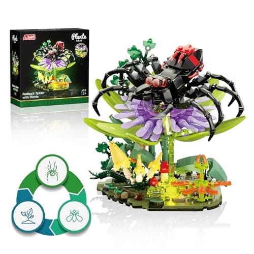 JAKI Spider Building Set for Adult,Wild Animals Building Blocks,Collectible Decor for Home or Office,Horror Halloween Spiders Toy Gift for Kids Boys 16+ - Image 1