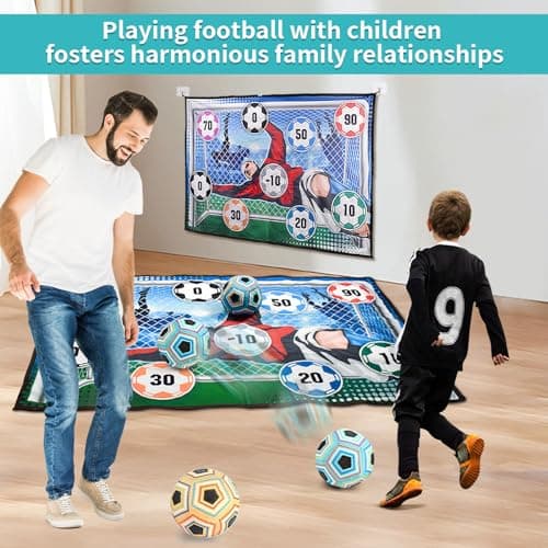 Anehono Soccer Ball Game Mat Set, Sticky Soccer Ball Indoor Target Toss Party Game, Sports Toys and Gift for Kids Boys Girls for 3 4 5 6 7 8 Year Old Boy Toys Birthday - Thumbnail 6