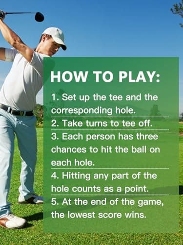 SJEhome 6 Hole Backyard Game Golf for Adults Outdoor Indoor Practice Gifts for Yard, Lawn, Park, Yard, Beach - Thumbnail 5