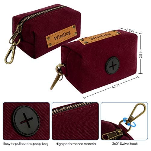 Wisedog Waterproof Dog Collar and Leash Set, Adjustable Puppy Collar with Cute Tag 6FT Dog Leash with Poop Bag for Small Medium Large Dogs (XL, Burgundy) - Thumbnail 5