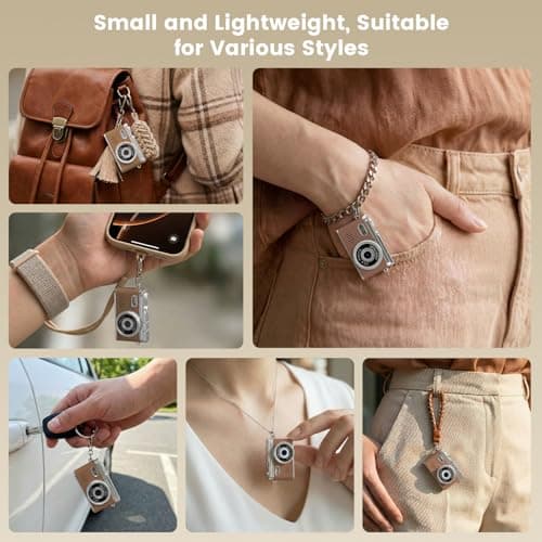 Mini Keychain Camera, 1080P Y2k Keychain Digital Camera with 0.96" Screen, Portable 20g Vintage Camcorder for Vlogging, Travel, Concerts and EDC, Retro Tiny Video Camera with Flash, 32G SD Card,Type-C - Thumbnail 6