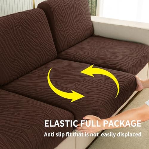 UWWGKK Stretch Couch Cover for Sectional Sofa - Multiple Patterns & Colors,Sofa Cover Design for Backrest,Coffee SBW Backrest Cushion(1 Pcs) - Thumbnail 4