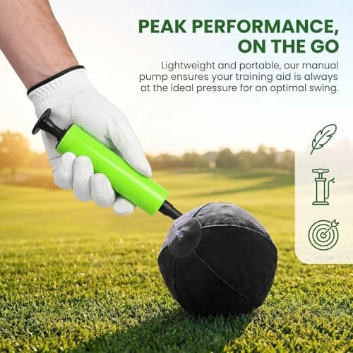 Crilano Golf Swing Trainer, Golf Training Ball for Men Inflatable with Inflator Pump Assist Golf Swing Trainer Golf Swing Assistant for Beginner - Thumbnail 2