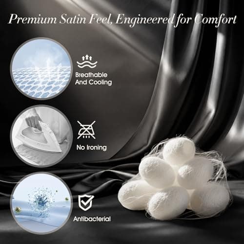 Satin Silk Bonnet for Sleeping Women Men, LC-dolida 2-in-1 Adjustable Hair Bonnet for Curly & Natural with Sleep Mask, Reduce Frizz, Lock in Moisture, Prevent Breakage and Tangles,for Skin Care,Travel - Thumbnail 5