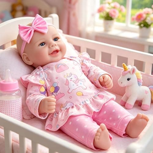 Milidool Baby Doll Girl, 17 inch Realistic Soft Body Reborn Baby Doll Real Life Cute Baby with Accessories for 3+ Year Old Gifts - Thumbnail 3