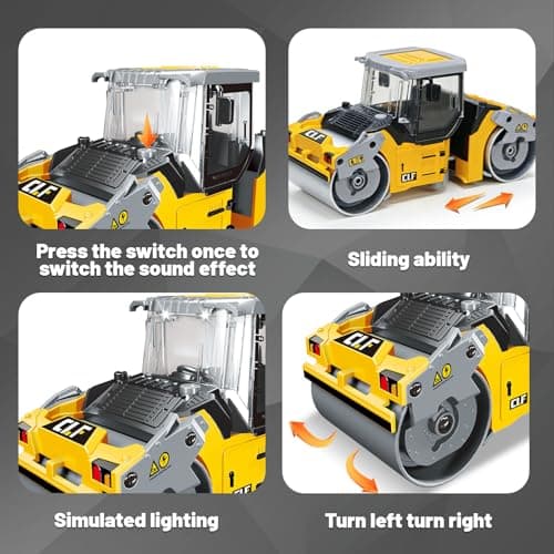 ADTHLIER 1:50 Die-Cast 8-Pack Vehicle Set, Fire Rescue Construction Trucks with Lights and Sounds, Includes 4 fire Trucks and 4 Engineering Vehicles. for Kids 3-9 - Thumbnail 6