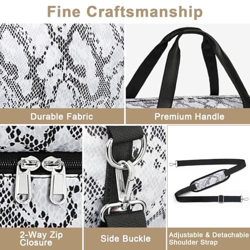 IBFUN Weekender Bags for Women, Travel Duffle Bag with Shoe Compartment Carry on Weekender Overnight Duffel for Weekend Travel Business Trip 3PCS - Thumbnail 3