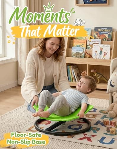 Turtle Spinning Chair for Autistic Kids – Sensory Spinning Toy, Spin Chair for Kids Autism, Sensory Swivel Seat for Balance, Coordination, Focus & ADHD Support, Autism Sensory Products (Green) - Thumbnail 2