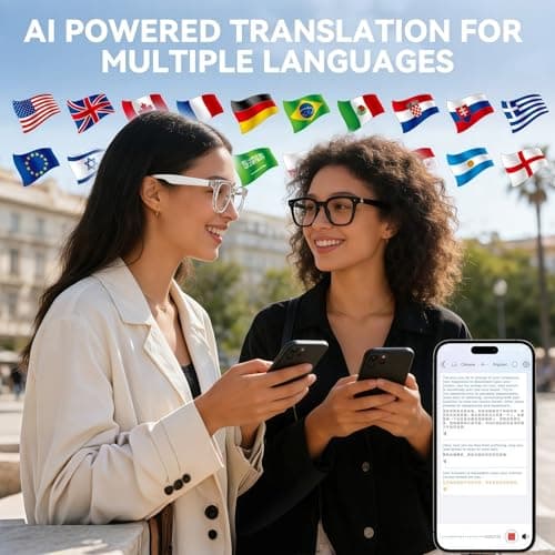 2026 AI Smart Glasses, Bluetooth Glasses for Men Women, Open-Ear Music & Calls, Touch Control, Voice Assistant, Real-Time Translation, 35g Lightweight for Business Meetings, Travel & Daily Use - Thumbnail 5