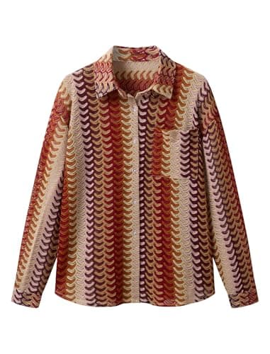 ZAFUL Womens Beach Cover Up Summer Lightweight Cardigans Crochet Boho Swimsuit Cover Up Long Sleeve Cardigans Beach Wear Red M - Thumbnail 6