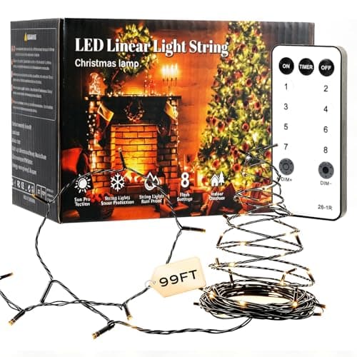 Ecoeve 99FT 300 LED Christmas Lights Warm White, Fairy String Lights with Remote and Timer, 8 Modes Twinkle Lights for Indoor Ceiling, Classroom, Dorm, Large Room Decor - Image 1