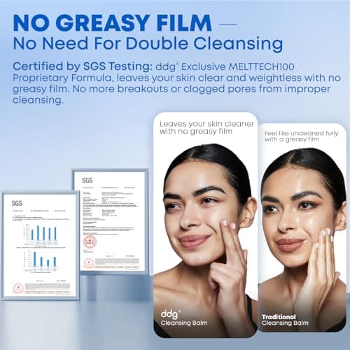 ddg Cleansing Balm Makeup Remover for Sensitive Skin,Eye Makeup Remover&Facial Cleanser for Waterproof Makeup Removal,Vegan Plant Oils,Nourishing & Hydrating,3.38floz/100ml - Thumbnail 6