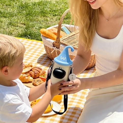 Insulated Water Bottle, 100% Leak-proof Travel Mug | w/baldric & Straw|Silicone Sleeve for Durability | 316 stainless steel cup body | 3-In-1 Lid | Reusable Coffee Travel Mug. (Blue) - Thumbnail 5