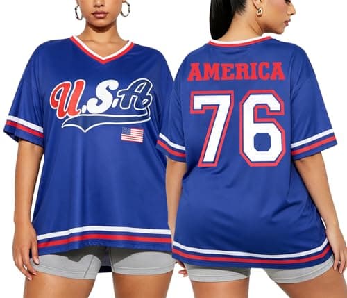 NANYUAYA Plus Size 4th of July Shirt Women Patriotic USA Independence Tee - Image 1