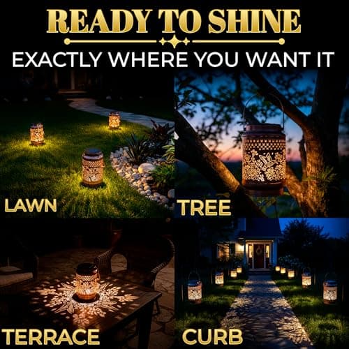 Hummingbird Outdoor Lanterns – Heritage-Style Metal Garden Decorative Lantern, Warm LED Glow – Cozy Porch, Patio, Balcony, Yard & Garden Birds Decor | Charming Gifts for Gardeners Woman, Mom & Grandma - Thumbnail 5