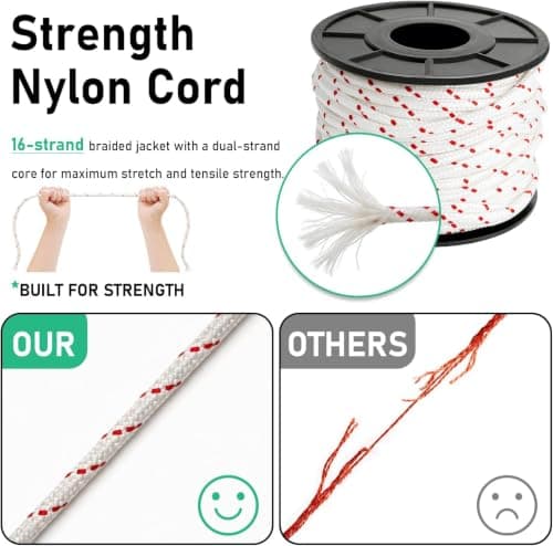 Alrhipvm Pull Cord Rope 100ft x 13/64"(5mm), Recoil Starter Rope Pull String for Small Engine, Pull Rope for Lawn Mower Generator Chainsaw Trimmer Edger Brush Cutter - Thumbnail 5