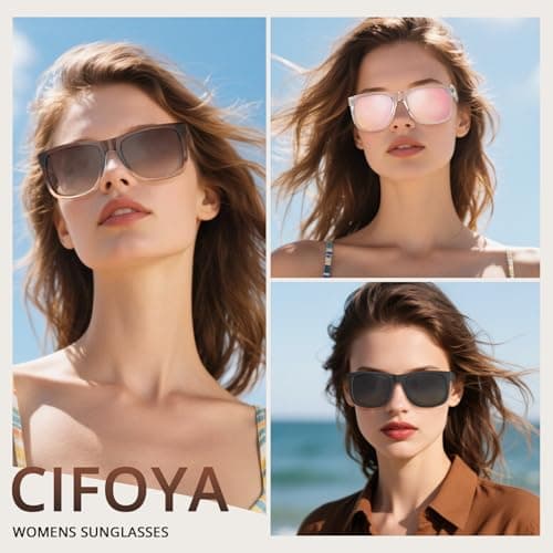 CIFOYA Polarized Sunglasses for Women Men Trendy Classic Retro Designer Style Fashion UV400 Protection - Thumbnail 3