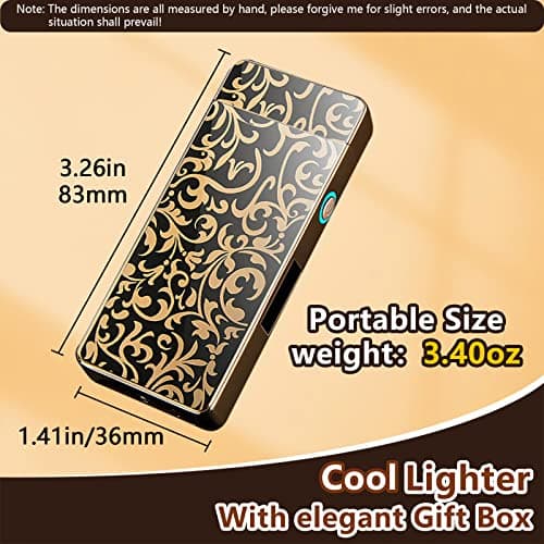 RSBYE Big Flame Electric Lighter Plasma Lighters Cool Lighters with LED Battery Indicator, Windproof Arc Lighter, Butane for Man & Woman(Bloom) - Thumbnail 6