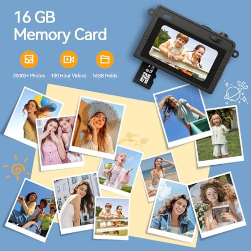 HOTU Mini Keychain Camera, 2K 20 MP Mini Digital Camera with 16G Card Travel and Vlog, Long Battery Life, Photo Video Camera Compact and Portable for Kids, Teens, Brown - Thumbnail 6