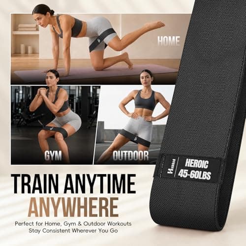 Fabric Resistance Bands for Working Out with Exercise Guide, 3 Levels Hip & Glute Bands Set for Legs, Squats, Yoga, Fitness & Physical Therapy for Women and Men (Gradient Gray, 25-60pounds) - Thumbnail 5
