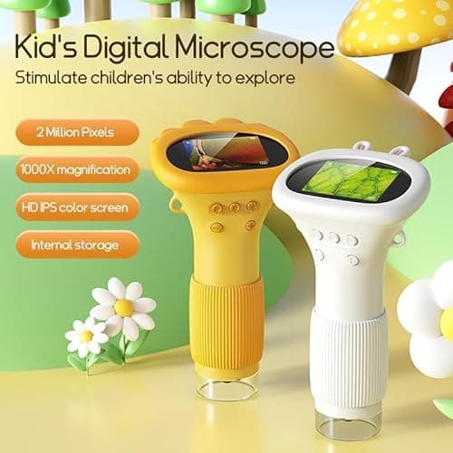 Kids Microscope - Ashfly 1000X Portable Microscope for Kids, Photo & Video Miniscope Pocket Microscope Gifts, 2'' Digital Screen | Ideal Easter Gifts 2026 for Boys Girls Age 3-12 - Thumbnail 4
