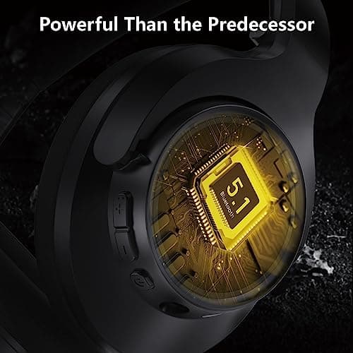 Wireless Headphones Over Ear, 70H Playtime Headphone Wireless Bluetooth 5.1,3EQ Modes & HiFi Stereo Bluetooth Headset with Deep Bass, Foldable Lightweight Headphones with Microphone for Travel/Work - Thumbnail 6