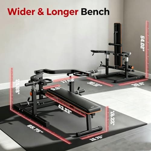 FEIERDUN 3-Grip U-Handles Chest Press Machine, 1250LBS Bench Press Machine with Independent Converging Arms, 11+3 Adjustable Positions, Adjusatble Bench for Chest, Arms - Thumbnail 6