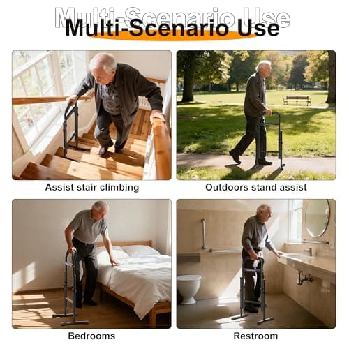 Support Way Stand and Sit Assist Device for Elderly, 2-in-1 Mobility Aid for Couch & Stairs, Adjustable Standing Cane with Wide Base, Lift Assist for Chair, Bed, Toilet- 450 Capacity - Thumbnail 6