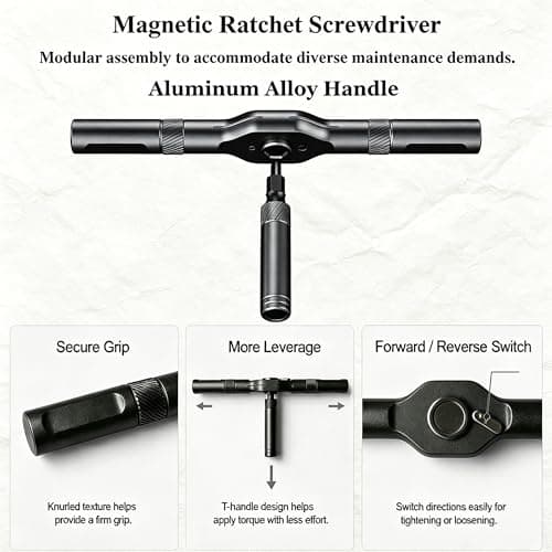 YrouGra 42 in 1 Magnetic Screwdriver Set, Magnetic Ratcheting Screwdriver Set with T Handle, Multi-Bit Magnetic Driver with Case, Portable Compact Repair Tool Kit for Electronics, Furniture & DIY - Thumbnail 2