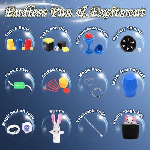 Skirfy Magic Tricks-Magic Kit for Kids Age 6-8,Magic Set with Magician Costume,Magic Wand, for Kids Boys Girls Ages 6 7 8 9 10 11 12 - Thumbnail 2