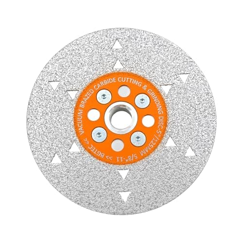 BGTEC Wood Saw Blade - Brazed Cemented Carbide Cutting and Grinding Blade, 5" Double-Sided Cut-Off Wheel for Cutting and Grinding Wood with 5/8-11 Flange - Image 1