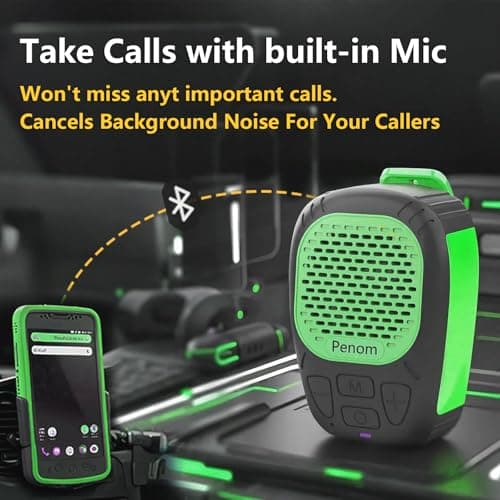Wearable Bluetooth Speaker,Clip on Wireless Jobsite Water-Resistant Portable Speaker, Built in Mic for Hands-Free/Call, Suitable for Indoor & Outdoor Use （Update Version Green） - Thumbnail 2