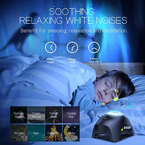 Northern Galaxy Light Aurora Projector with 33 Light Effects, LED Star Projector for Bedroom Nebula Lamp, Remote Control, White Noises, Bluetooth Speaker for Parties - Thumbnail 5
