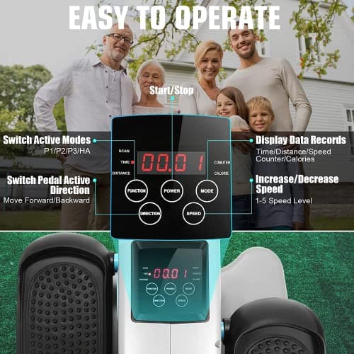 ANCHEER Under Desk Elliptical Machine - Quiet Pedal Exerciser for Seniors, Office & Home, Low-Impact Seated Leg Workout Equipment, Smart LCD Display, Remote Control(Gray) - Thumbnail 3