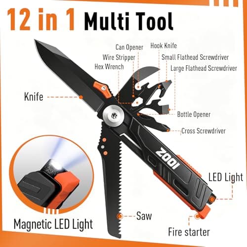 ZOOI Gifts for Men Dad, Pocket Multitool, EDC Gear, Mens Gifts for Him Boyfriend, Fathers Day Mens Gifts for Dad, Pocket Tools for Fishing Camping Gear, Fathers Day Dad Gifts from Daughter Wife - Thumbnail 4