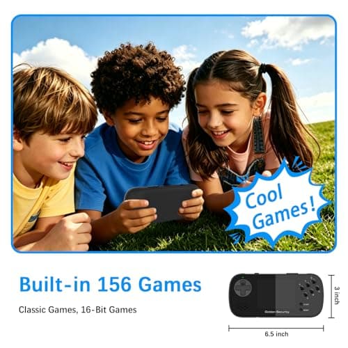 Handheld Game for Kids, 3.5" Large Screen Preloaded 156 HD Classic Retro Video Games, Portable Gaming Player with Rechargeable Battery , Mini Arcade Electronic Toy Gifts for Boys Girls (Black) - Thumbnail 3