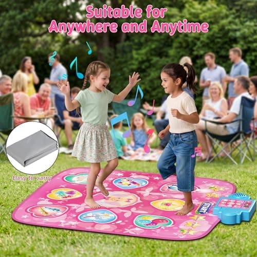 LZFYMXOK Dance Mat for Kids 3-12 – 9-Button Electronic Music Playmat with 3 Game Modes, 8 Challenge Levels & LED Score Display, Anti-Slip Foldable Dancing Pad, Birthday Gifts for Girls - Thumbnail 6