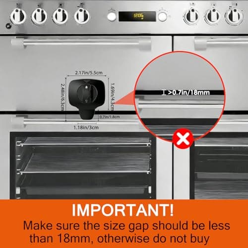 2-Pack Oven Lock Child Safety - Oven Baby Proofing Door Lock with Heat-Resistant Adhesive, No Drill - Safety Locks for Ovens/Stoves/Dishwashers to Keep Toddlers Pet Safe (Check Size for Fit) (Black) - Thumbnail 3