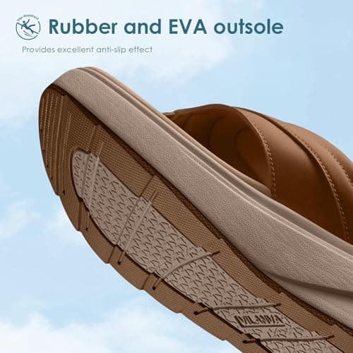 Vilanva Women's platform flip-flops Brown Size 8 - Thumbnail 6