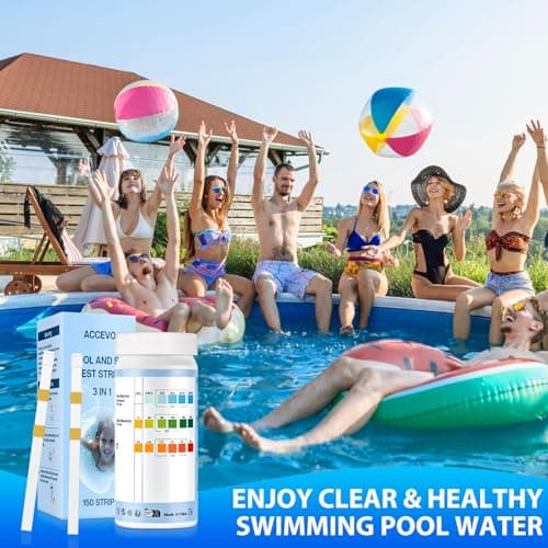 Accevo Hot Tub Test Strips，3-in-1 Pool Water Testing Kit for Chlorine/Bromine, pH, Total Alkalinity - Easy and Accurate Test Strips for Swimming Pools & Spas - 150 Strips - Thumbnail 6