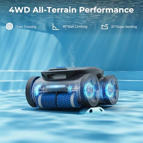 (2026 Upgrade) OKAYBOT P2 Robotic Pool Cleaner Vacuum with Remote Control and App, AI Smart Navigation Automatic Pool Cleaner for Inground Pools with Floor Wall and Waterline Cleaning - Thumbnail 6