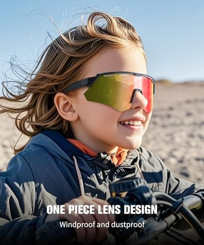 KALIYADI Polarized-Kids-Sunglasses Youth Baseball Sunglasses: Cycling Running for Boys Girls UV400 Protection Age 6-14 - Thumbnail 2