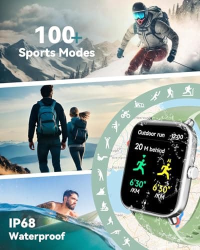 Smart Watches for Women/Men, Smart Watch for Android Phones and iPhone Compatible, Alexa Built-in, 1.8" Fitness Watches for Women, IP68 Waterproof /Bluetooth Call, Heart Rate/Sleep Monitor, Green - Thumbnail 4