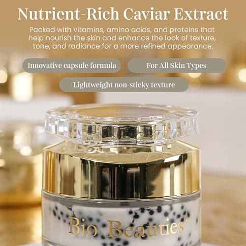 Bio Beauties Caviar Face & Neck Cream – Anti-Aging Moisturizer with Hyaluronic Acid, Squalane & Niacinamide – Marine Collagen and CoQ10 (Ubiquinone) – Hydrating, Firming & Smoothing – All Skin Types - Thumbnail 2