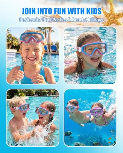 Aegend Snorkeling Diving Mask for Adult Youth Kids - Snorkel Gear 180° Panoramic View Leakproof Comfort, Perfect for Snorkeling, Freediving & Swimming (Pink Blue, Youth) - Thumbnail 6
