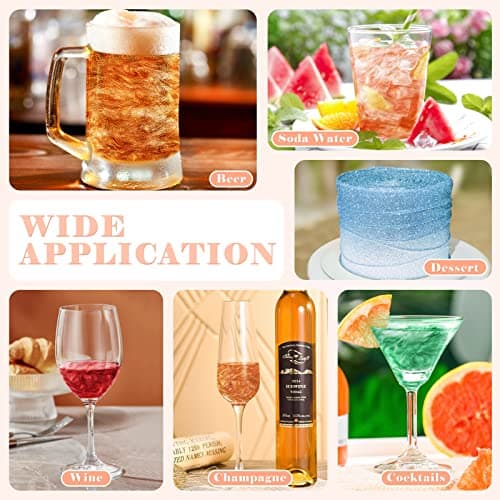 Edible Glitter for Drinks - Edible Shimmer for DIY Wine Cocktails Champagne Beverages Food Grade 8 Colors Coloring Glitter Dust 4g /Bottle - Thumbnail 5