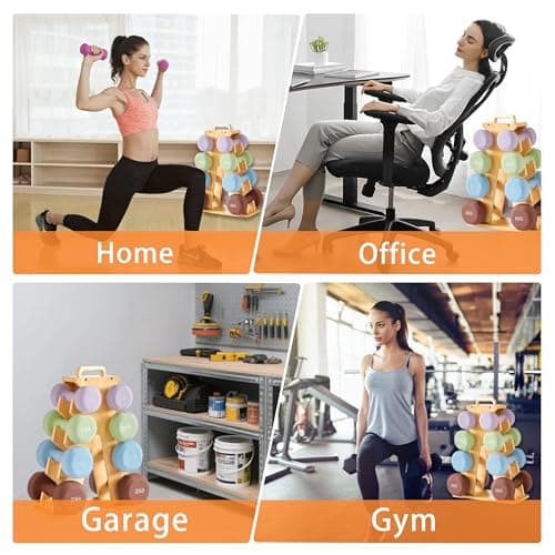 Wooden Dumbbell Rack Stand Gift for Fitness Lovers, Compact A-Frame Weight Holder for 8-15lb Dumbbells, Stylish Space-Saving Organizer for Home Gym (Dumbbell Rack Stand Only) - Thumbnail 2